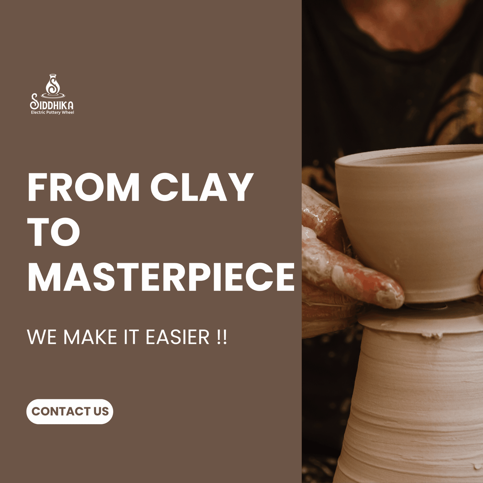 Brown and White Minimalist Pottery Workshop Instagram Post (1)